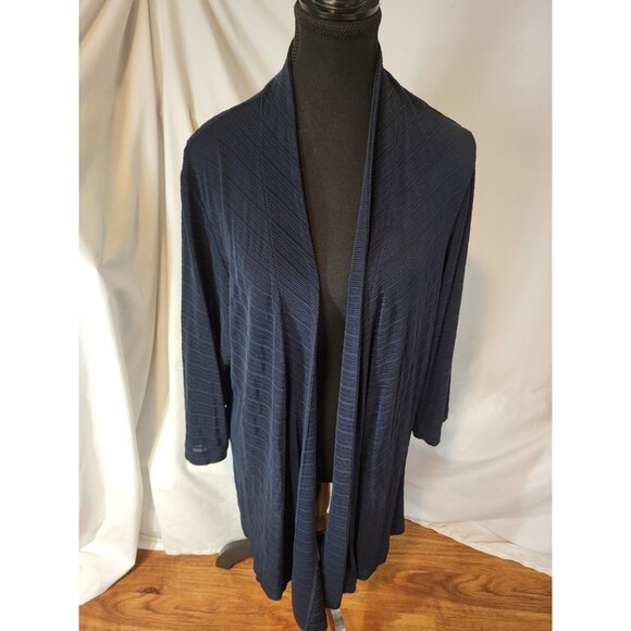 Chico's Travelers size XL/3 Navy Slinky Knit Open Front Cardigan Comfy - Picture 1 of 5